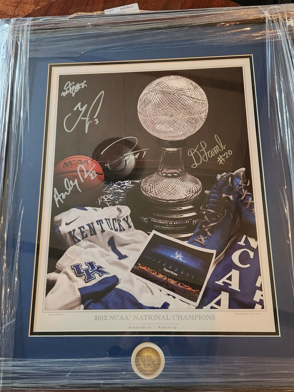2012 Kentucky Wildcats NCAA National Champions Signed Framed Print See Desc